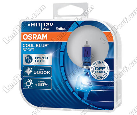 Ampoules H11 Osram Cool Blue Boost 5000K effet xénon ref: 62211CBB-HCB dans packaging de 2 ampoules