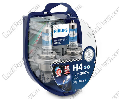 Pack de 2 Ampoules H4 Philips RacingVision GT200 60/55W +200% - 12342RGTS2