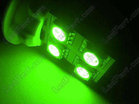 LED T10 W5W Rotation avec eclairage de cote verte