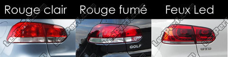 Différent feux arrière Volkswagen Golf 6