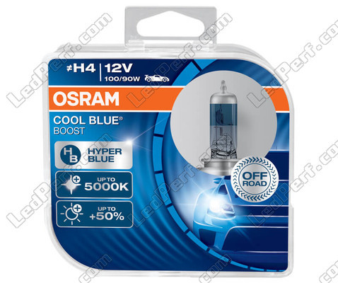 Glühlampen H4 Osram Cool Blue Boost 5000K Xenon-Effekt Ref: 62193CBB-HCB in Verpackung mit 2 Glühlampen