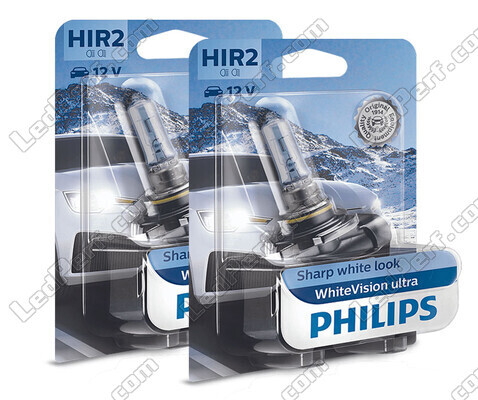 Set mit 2 Scheinwerferlampen HIR2 Philips WhiteVision ULTRA + Standlichter - 9012WVUB1