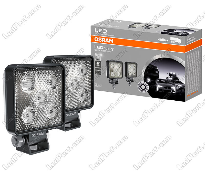 2x LED-Arbeitsscheinwerfer Osram LEDriving® CUBE VX70-WD - Homologiert