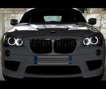 Pack angel eyes H8 à leds (blanc pur 6000K) pour BMW X1 (E84) - MTEC V3.0