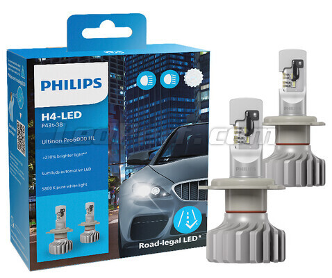 H4 LED-Lampen Philips Ultinon Pro6000 Zugelassene in Deutschland