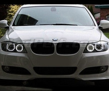 Pack angel eyes à leds pour BMW Serie 3 (E90 - E91) Phase 2 (LCI) - Avec xenon d'origine - MTEC V3.0